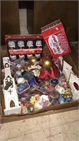 Large group of Christmas decorations including