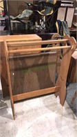 Large wood quilt rack in vintage folding table,