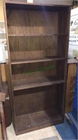 Solid walnut five shelf bookcase with adjustable