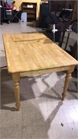 Solid wood dining table with turned legs farm