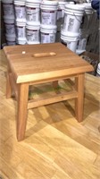 Hardwood foot stool with center handle great for