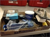 Garage Box Lot - Roofing Nails - Hand Sander -