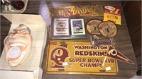 Washington Redskins memorabilia including a Super