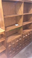 Oak bookcase with the cabinet below, 72 x 28 x