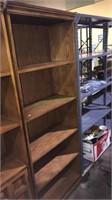 Oak five shelf bookcase, 72 x 28 x 12, (1000)