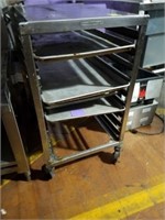 SS TRAY PAN RACK ON CASTERS