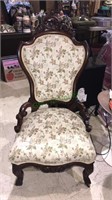 Victorian ladies parlor chair, 43 inches tall,