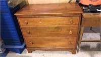 Maple three drawer dresser, 35 4119,(793)
