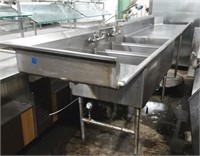 3 COMPARTMENT SINK /LEAVER WAIST, DRAIN AND ADD