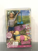 Barbie walk&potty pup opened box