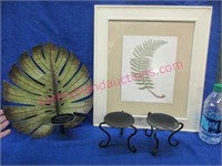 fern print -wall candle holder-iron candle holders