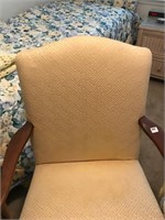 Mahoganey Arm chair with Gold upholstery
