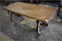 Excellent Oak Plank and Wrought Iron Wagon Wheel