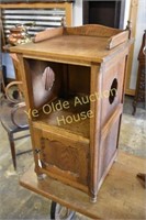 Sweet Oak Telephone Cabinet With Pierced Sides