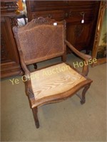 Relief Carved Rattan Chair With Acanthus Arms