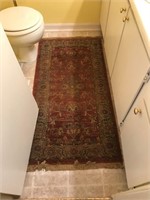 Small Red Rug 53 x 27 in Bathroom