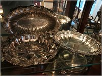 3 Silver plate bowls