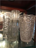 4 Heavy Clear Glass Vases
