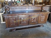 Captivating Castle Sized Heavily Carved Sideboard