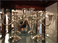 2 Pcs Silver Plate Candle Stands