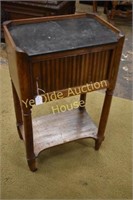 Deco Walnut Bedside Cabinet With Marble Top