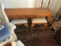 Pine Console Table (JUST CONSOLE NOT STOOLS)