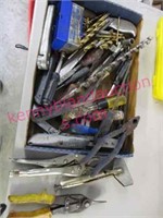 flat of tools (drill bits-wiss snips-plyers-etc)