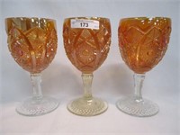 Imperial Marigold Octagon Goblets (3)