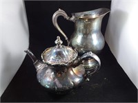 Coffee Pot & Pitcher - silver plate