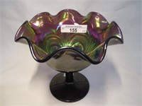 Imperial Purple Scroll Embossed Compote