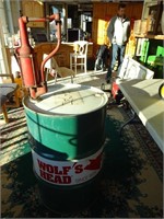 55 Gallon Wolf's Head Oil Drum