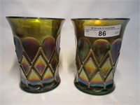 Millersburg Green Diamonds Tumblers (2)