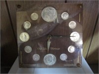 Silver Coins Heritage Coin Clock; 1885 Silver