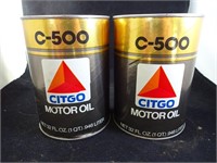 Pair of Citgo Motor Oil Cans