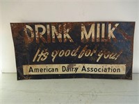 Drink Milk Metal Sign