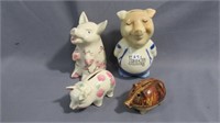 4 Pottery Pig Banks as shown