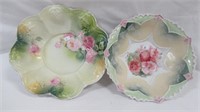RS Prussia 11" Floral Bowls (2)