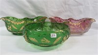 US Glass Delaware Round Master Berry Bowl Green &