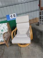 3 BAMBOO CHAIRS, 2 MATCHING SWIVEL /ROCKING WITH