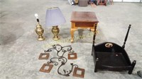 End Table, Wall Decorations, 2 Lamps and More