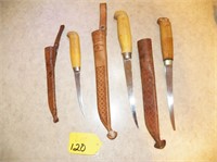 3 Filet Knives ( J. Marttiini Finland Knives)