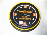 John Deere Farm Implements Clock with neon ring