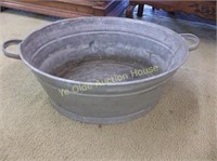 Large Galvanized Tub with Handles