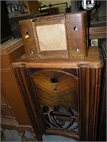 2 Pc Vintage empty radio cabinet & Westinghouse
