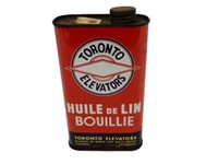 TORONTO ELEVATORS BOILED LINSEED OIL CAN