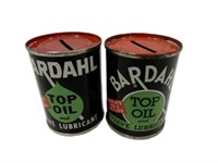 LOT OF 2 BARDAHL TOP OIL COIN BANKS