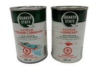 LOT OF 2 QUAKER STATE OUTBOARD 250 ML. COIN BANKS