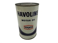 TEXACO HAVOLINE MOTOR OIL IMP. QT. CAN