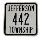 JEFFERSON 442 TOWNSHIP S/S EMBOSSED METAL SIGN