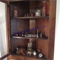 Contents in cabinet- Anniv. clock , figurines